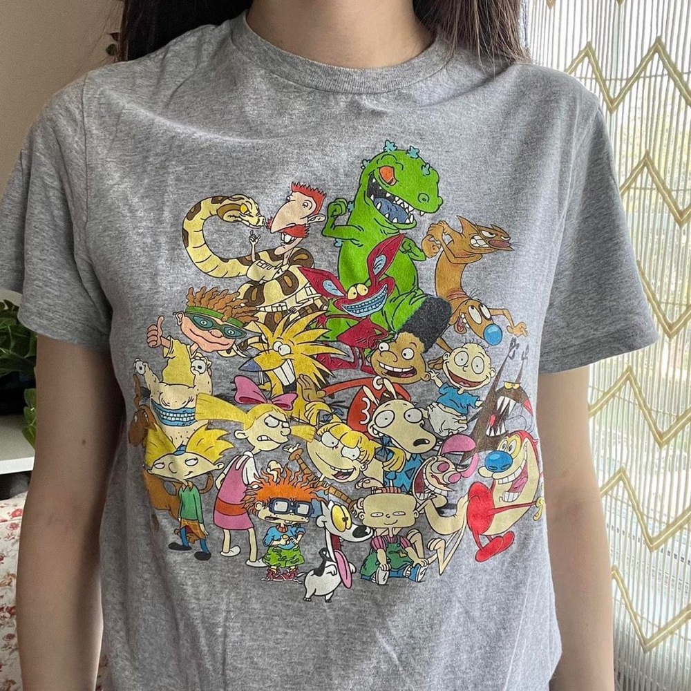 Nickelodeon Gray Characters T Shirt